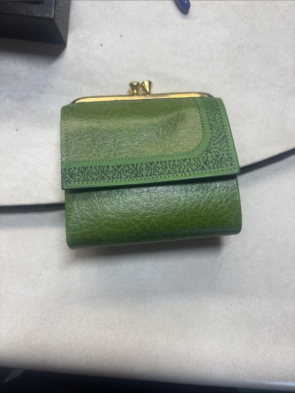 Green Leather Kiss-Lock Wallet - Princess Gardner